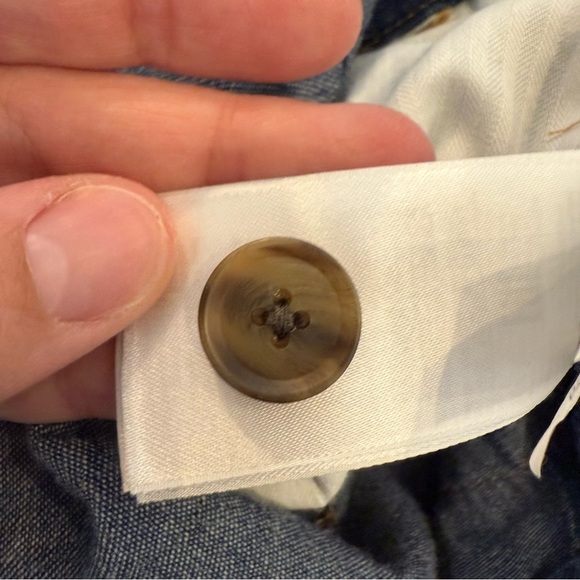 Gap Apron Denim Midi Dress Women’s 8 Tall Blue Buttons Pockets Feminine Cottage - Picture 13 of 14